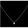 Image 2 : 0.57ct Diamond Pendant With Chain - 14KT White Gold