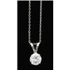 Image 1 : 0.94ct Diamond Pendant With Chain - 14K White Gold