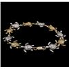 Image 2 : 14KT Yellow Gold and Sterling Silver Turtle Bracelet