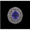 Image 4 : 14KT White Gold 3.32ct Tanzanite and Diamond Ring