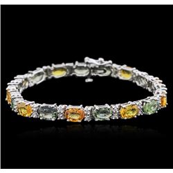 14KT White Gold 14.81ctw Sapphire and Diamond Bracelet