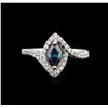 Image 2 : 14KT White Gold 0.75ctw Blue Diamond Ring