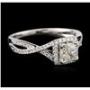 Image 1 : 14KT White Gold 0.67ctw Diamond Ring
