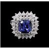 Image 2 : 2.97ct Tanzanite and Diamond Ring - 14KT White Gold