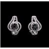 Image 1 : 1.38ctw Black Diamond Earrings - 14KT White Gold