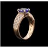 Image 3 : 2.13ct Tanzanite and Diamond Ring - 14KT Rose Gold