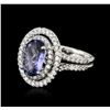 Image 1 : 14KT White Gold 1.92ct Tanzanite and Diamond Ring