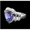 Image 1 : 18KT White Gold 8.74ct Tanzanite and Diamond Ring