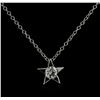 Image 1 : 14KT White Gold 0.20ct Diamond Star Pendant With Chain