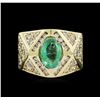 Image 2 : 1.84ct Emerald and Diamond Ring - 14KT Yellow Gold