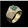 Image 3 : 1.84ct Emerald and Diamond Ring - 14KT Yellow Gold