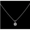 Image 1 : 0.68ct Diamond Pendant With Chain - 14KT White Gold