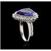 Image 3 : 14KT White Gold GIA Certified 5.07ct Tanzanite and Diamond Ring