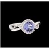 Image 1 : 1.31ct Tanzanite and Diamond Ring - 14KT White Gold