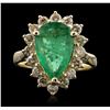 Image 4 : 14KT Yellow Gold 2.60ct Emerald and Diamond Ring