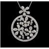 Image 2 : 2.06ctw Diamond Pendant With Chain - 14KT White Gold