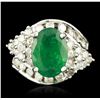 Image 2 : 14KT White Gold 2.76ct Emerald and Diamond Ring