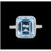 Image 2 : 8.77ct Topaz and Diamond Ring - 14KT White Gold