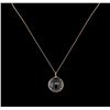 Image 2 : 15.00ct Smokey Quartz and Diamond Pendant With Chain - 14KT Rose Gold