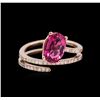 Image 2 : 1.12ct Pink Tourmaline and Diamond Ring - 14KT Rose Gold