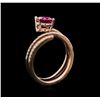Image 3 : 1.12ct Pink Tourmaline and Diamond Ring - 14KT Rose Gold