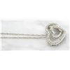 Image 4 : 0.25ctw Diamond Heart Pendant With Chain - 14KT White Gold