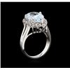 Image 3 : 4.37ctw Aquamarine and Diamond Ring - 14KT White Gold