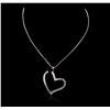 Image 2 : 18KT White Gold 2.39ctw Diamond Heart Pendant With Chain