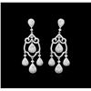 Image 1 : 2.01ctw Diamond Dangle Earrings - 14KT White Gold