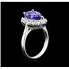 Image 3 : 2.70ct Tanzanite and Diamond Ring - 14KT White Gold