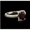 Image 1 : 18KT White Gold 1.92ct Ruby and Diamond Ring