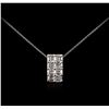 Image 1 : 18KT White Gold 0.75ctw Diamond Pendant With Chain