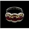 Image 2 : 3.16ctw Ruby and Diamond Ring - 14KT Two-Tone Gold
