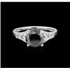 Image 2 : 2.67ctw Fancy Black Diamond Ring - 14KT White Gold