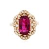 Image 2 : 18KT Rose Gold 3.84ct Pink Tourmaline and Diamond Ring