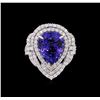 Image 4 : 14KT White Gold 5.42ct Tanzanite and Diamond Ring