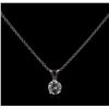 Image 1 : 0.64ct Diamond Pendant With Chain - 14KT White Gold