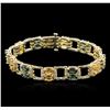 Image 1 : 14KT Yellow Gold 12.97ctw Sapphire and Diamond Bracelet