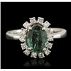 Image 2 : 14KT White Gold 1.51ct Chrysoberyl and Diamond Ring