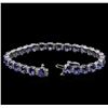 Image 3 : 12.30ctw Tanzanite and Diamond Bracelet - 14KT White Gold