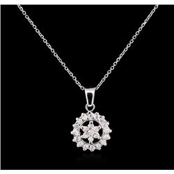 0.57ctw Diamond Pendant With Chain - 14KT White Gold