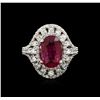 Image 2 : 14KT White Gold 2.67ct Ruby and Diamond Ring