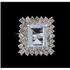 Image 3 : 14KT White Gold 3.69ct Aquamarine and Diamond Ring