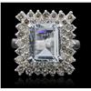 Image 4 : 14KT White Gold 3.69ct Aquamarine and Diamond Ring