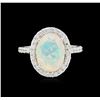 Image 1 : 1.97ct Opal and Diamond Ring - 14KT White Gold