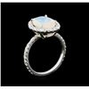Image 2 : 1.97ct Opal and Diamond Ring - 14KT White Gold