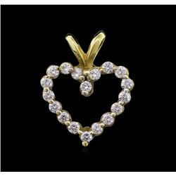 0.27ctw Diamond Heart Pendant - 18KT Yellow Gold