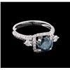 Image 1 : 2.12ctw Greenish Blue Diamond Ring - 14KT White Gold