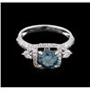 Image 2 : 2.12ctw Greenish Blue Diamond Ring - 14KT White Gold