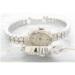 Hamilton 14KT White Gold 6.90ctw Diamond Hamilton Ladies Watch